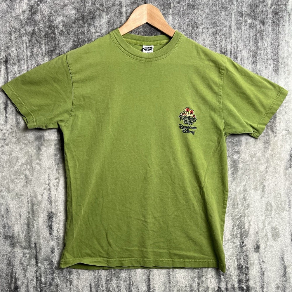 Vintage Rainforest Cafe Downtown Disney Embroidered Green T-Shirt Adult Size M